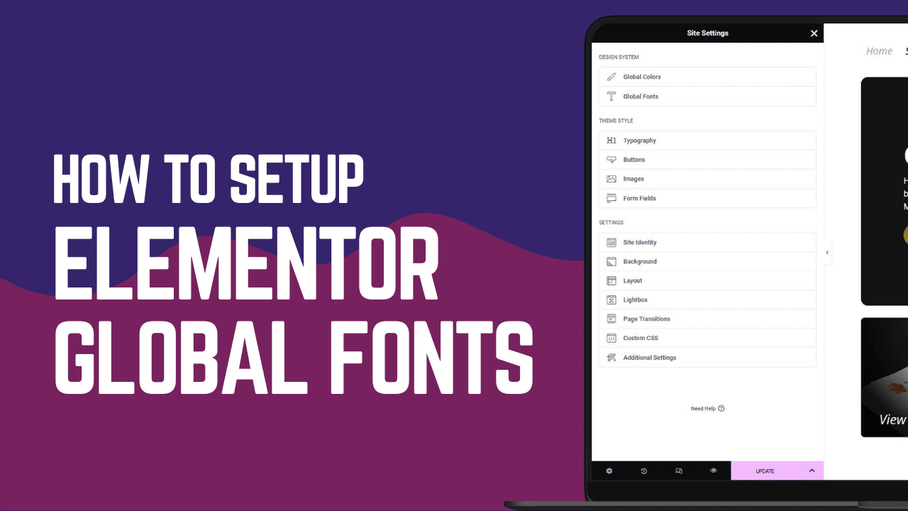 How to setup elementor global fonts